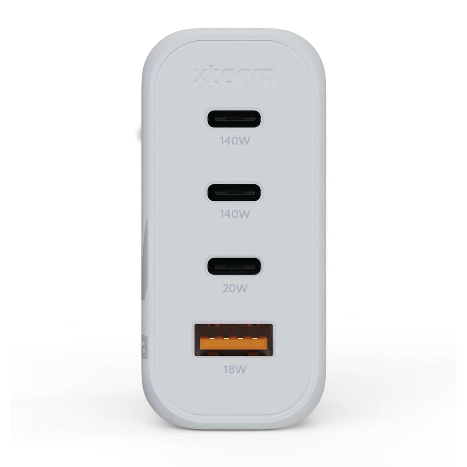 Xtorm GaN2-Ultra, 140W, 4 Puertos, tecnología GAN, Power Delivery & Quick Charge, Cargador multipuerto, ABS Reciclado, Compatible con Smartphone, Tablet y Ordenador portátil - Blanco