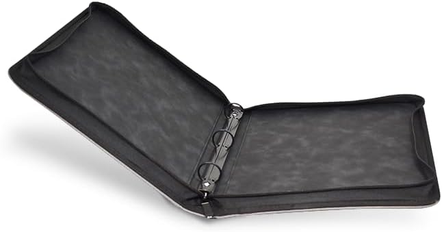 Guardhouse 3 Ring Zipper Binder for Storing Coins, Currency and Trading Cards in notepages (Grey), 668498