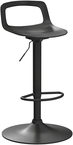 Miniatura 21 de thksbought Juego de 2 taburetes de bar modernos de plástico ajustable de altura giratoria (negro mate) Negro -,Gris,Blanco