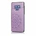 Produktbild Lijc Kompatibel mit Samsung Galaxy Note 8 Hülle Botón Doble Doppelter Knopf Mandala Geprägt PU Leder Kartentaschen [Kartenfach] [Standfunktion] Anti-Schock Flip Schutzhülle-Lila