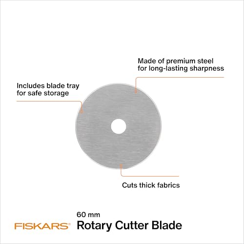 Fiskars Rotary Blades, 60mm 2 Pack, Grey by Fiskars - Image 2