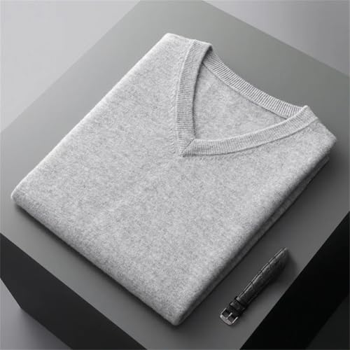 Men' Cashmere Vest Sleeveless Sweater V-Neck Vest Middle-Aged Warm Top Solid Wool Knit Waistcoat Loose Outer4