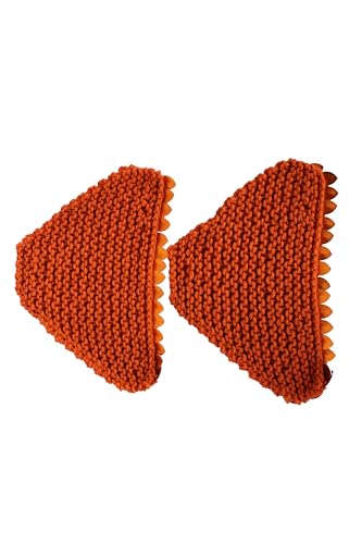 Scale Mail Epaulettes in Knitted Dragonhide Armor -Orange3