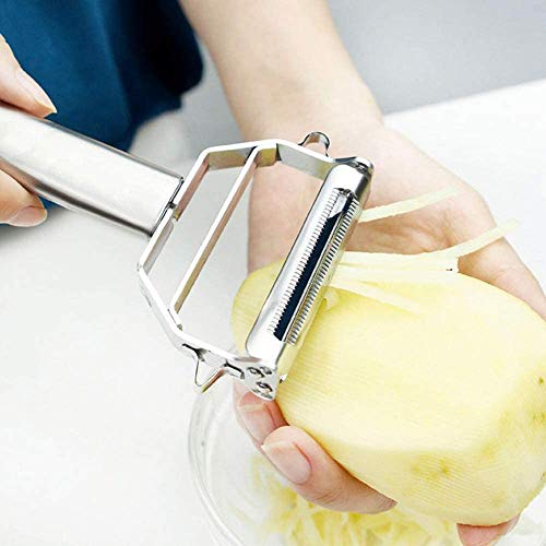 Angeer Julienne Peeler, Stainless Steel Vegetable Peeler, Double-Sided Blade Vegetable Julienne Cutter And Fruit Slicer, Dual Blade Multifunction Potato Peeler #TOP3