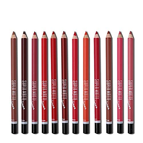 Miss Hot Waterproof Professional Multicolored Matte Super Matte Lip Liner Pencil - (Set of 12) - Image 2