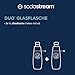 SodaStream 1L DUO Glasflasche | Spülmaschinenfest | Kompatibel für DUO und E-DUO | elegantes Design | 2er-Pack