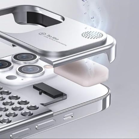 Image of Back Cover Case for iPhone 14 Shockproof Protective Aero Mesh Metallic Hybrid Case(Grey)