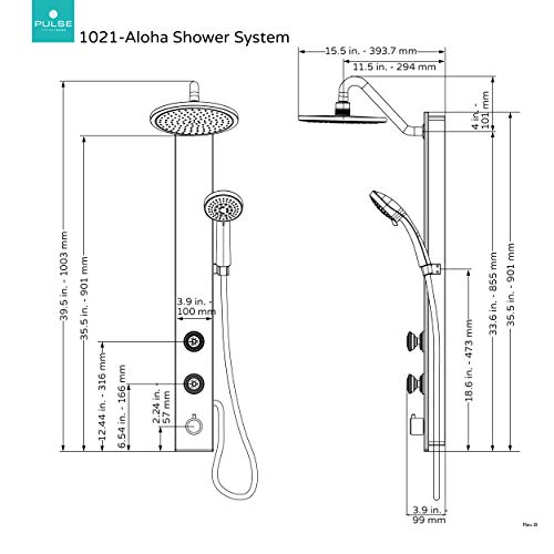Pulse Showerspas 1021-Ssb Aloha Shower System With 8" Rain Showerhead, 2 Pulsating Body Spray Jets And Hand Shower, Brushed Stainless Steel With Chrome Fixtures #TOP4