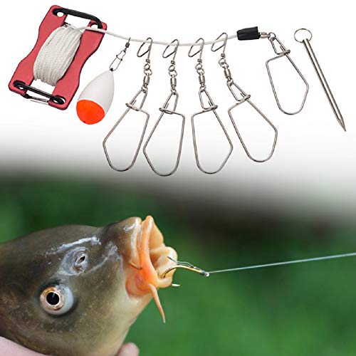 Trava com clipe de peixe, isca de pesca ao ar livre, fivela de trava de aço inoxidável, gancho de tr