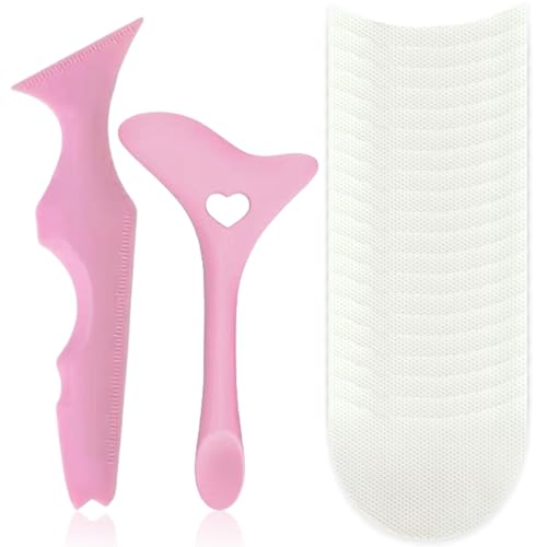 BEPSYOM 2 piezas Multifuncionales Plantillas de Silicona para Delineador de Ojos, Reutilizable, Punta de Ala, Aplicador de Pestañas, Plantilla Eyeliner