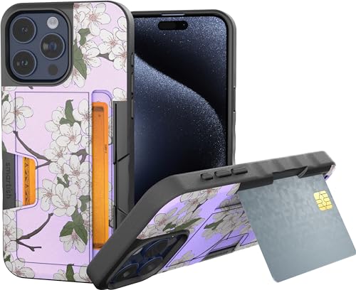 Image of Smartish iPhone 15 Pro Max Wallet Case - Wallet Slayer Vol. 2 [Slim /Protective] Credit Card Holder w /Kickstand Drop Test Hidden Card Slot Compatible w /Apple iPhone 15 Pro Max - Very Cherry Blossom