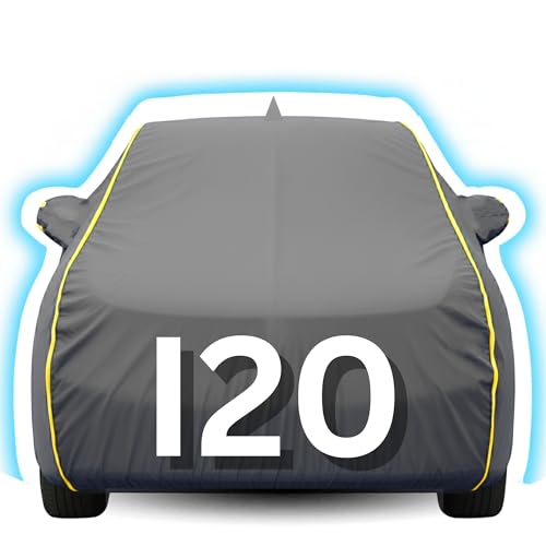 Image of Kayme Premium Grey i20 Car Cover Waterproof for (All Models & Variants - Petrol, Diesel, CNG & EV) |Speacially Custom Fit with Mirror Pockets |All-Weather Protection - Outdoor Car Body Cover