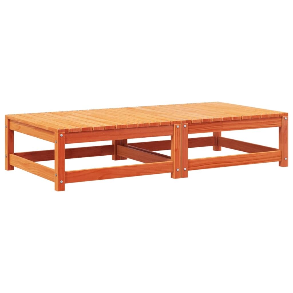 INLIFE Repose-Pieds de Jardin avec Coussins 2 pcs Bois Massif pinMeubles,Mobilier de Jardin,Sièges de Jardin,Éléments pour canapés modulables de jardin-42.61 lb-Brun-11297
