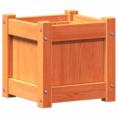 vidaXL Jardinière, Pot de Fleurs de Jardin, Bac à Plantes de Terrasse, Boîte de Plantation d'Extérieur pour Légumes Herbes, Cire Marron 31x31x31 cm Bois...