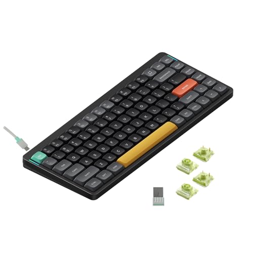 Image of nuphy Air75 V2 Portable 75% Mechanical Keyboard,Wireless Keyboard,Supports Bluetooth /2.4G /USB-C RGB Bluetooth Keyboards,Compatible with Windows /Mac OS /Linux Systems-Gateron Aloe Switch