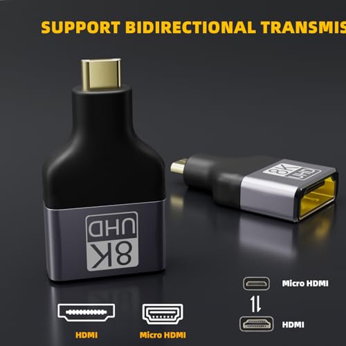 Adaptador 8K Micro HDMI a HDMI, 3 unidades miniatura 3