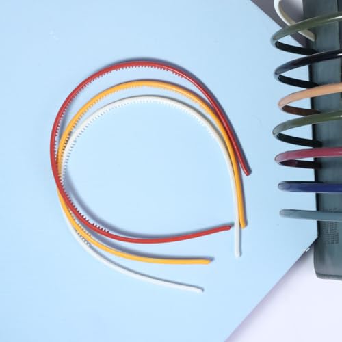 Image of ANNACREATIONS Plastic Headbands with Teeth - Pack of 12 Durable, Lightweight Sports Hair Bands for Women, Girls, Teens & Kids - 0.5cm Non-Slip Hair Accessories (Gloss Finish)