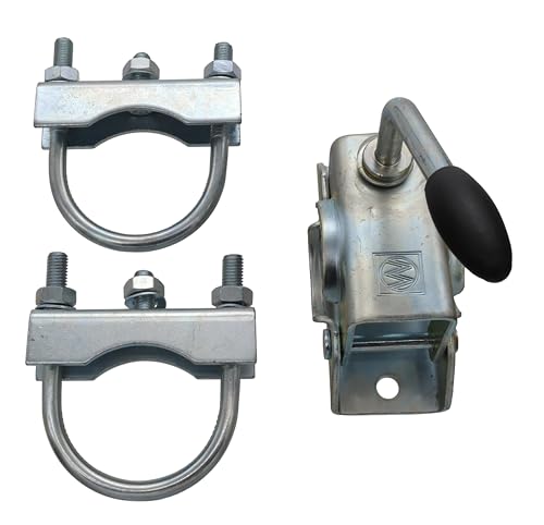 Winterhoff Stützradhalterung für Zugdeichseln 70mm rund Klemmschelle Stützradschelle 48mm Trailer (Wahlweise mit Stützrad) (Halter)