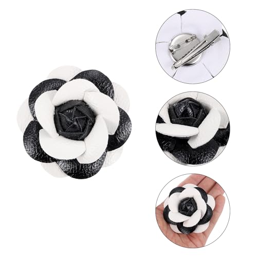 PATIKIL Grampos de cabelo de flor, broche floral de camélia broche de flor de couro feito à mão para