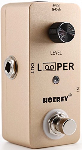 Hoerev Guitar Mini Loop Effector Looper Samplers Effects Tuner For Electric Acoustic Guitar Bass Pedals 9 Loops Stations, Color Gold #TOP4