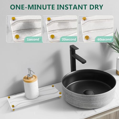 Sink Instant Dry Sink Organizer Gold Tone Riser Sponge Soap Dispenser Holder with Metal Feet Stone Rack Stone Sink Tray - Image 4