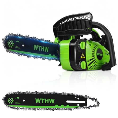 WTHW 25.4CC Top Handle Chainsaw – 12 Inch Gas Powered Arborist Saw for Tree Climbing & Pruning – Lightweight 2-Cycle Engine, Easy Start System & Auto Oiling (WT22)