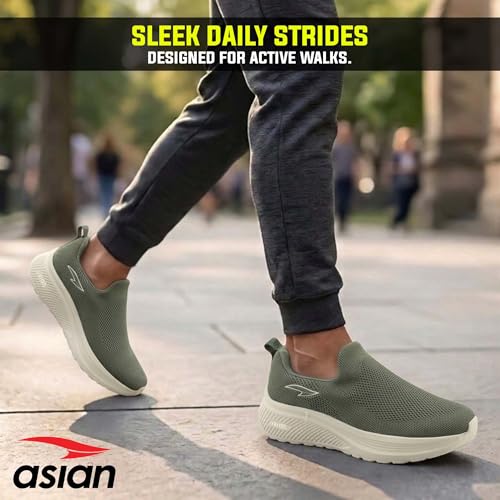 Image of ASIAN Wonderwalk-12 Walking Shoes for Men | Ultra Lightweight & Breathable Shoe| Full EVA Sole, Soft Memory Foam Insole, Easy Slip-On Comfort | Inspired by MS Dhoni Everyday Walking Style