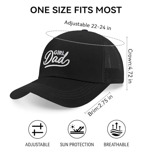 Image of Men's Embroidered Adjustable Baseball Cap, Girl Dad Hat, Funny Trucker Hat for Men