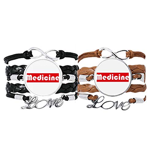 Bracelet majeur médecine en cuir tressé rouge finitions soignées et design original
