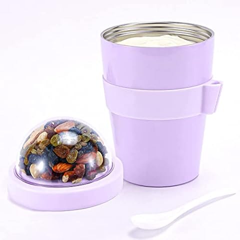 Wheelive Recipiente de yogur con tapa y cuchara reutilizable Cover