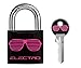 Cadenas pour vestiaire ou casier, à motifs imprimé "Electro", corps de 30mm de large, serrure à clé, tête de clé assortie