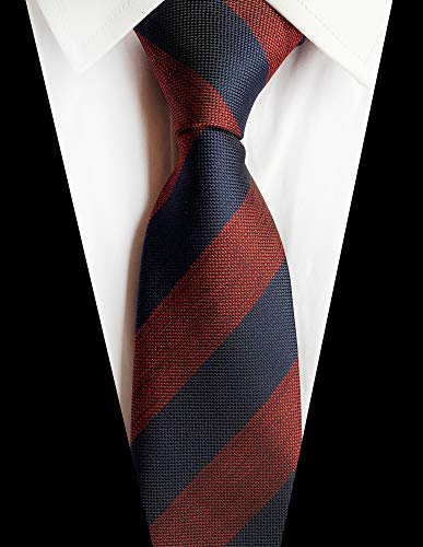 Elfeves Men's Striped Gingham Check Pattern Ties Business Formal Designer Neckties