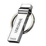 USB Thumb Drive 256gb, Newper Waterproof File Photo Backup Flash Drive Memory Stick with Keychain- Silver