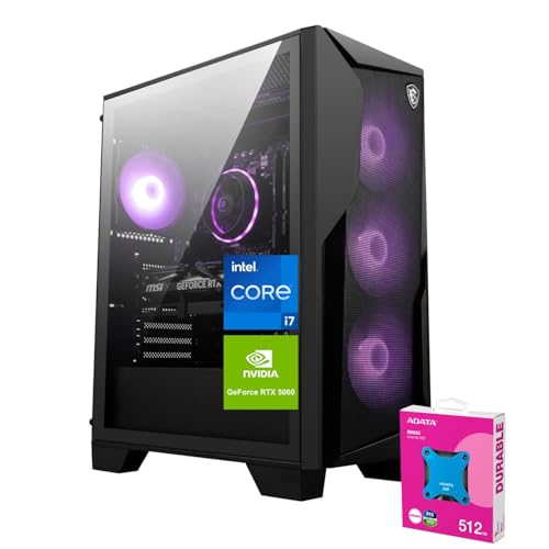 msi Codex R2 RTX 5060 Ti �Q�[�~���O�^���[ �f�X�N�g�b�v�AIntel Core i7-14700F, 32GB DDR5 RAM 2TB SSD DP, RGB �o�b�N���C�g�t��KB & Mouse, RJ-45, Adata 51