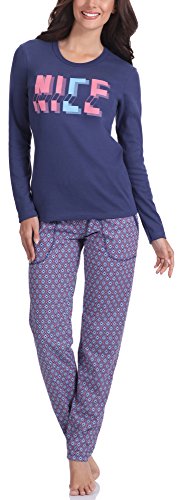 Italian Fashion IF Ensemble Pyjama Femme N1NC6 M007 (Marine, S)