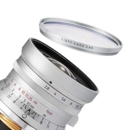 LIGHT LENS LAB M 28mm F2.8 M�}�E���g �����Y ���C�JM�݊��i �P�œ_�����Y ���������Y 9���� �V���o�[ (�����Y�t�[�h�{ E49 UV �����Y�t�B���^�[�t��)