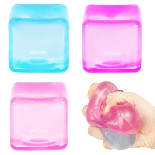 small cube fidget toy stress ball in hand
