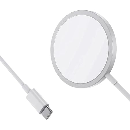 Magsafe充電器 互換品 ワイヤレス iPhone充電器 マグネット式 マグセーフ充電器 USB-C QI充電器 iPhone14/13/12 Pro Max Miniシリーズ対応 AirPods 各種対応 最大15W出力 強力磁気 過熱保護 超薄型 一体型Type-Cケーブル 無線充電器