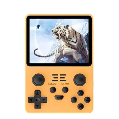 NUMNBE Reproductor de Juegos portátil, Juego portátil Powkiddy, Pantalla IPS Highclear de 3,5 Pulgadas Consola de Juegos de código Abierto Simuladores 3D de 64 bits Batería Recargable de (16GB)