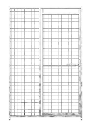 Heavy-Duty Galvanised Dog Run Panel, 1.2m x 184 cm, Mesh Right Hand Door