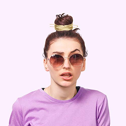 5 Pieces Round Top Hair Pins Hair Stick High Polished Alloy Bun Cage Feather Hair Clip Bun Holder Ponytail Cuffs Wedding Hair Accessories For Women Girls (Gold,Silver,Black) #TOP5