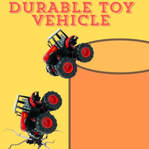 Image of Amitasha Tractor Toy Friction Power Die-Cast for Kids 3-12 Years 4WD Push n Go Mini Monster Truck 360 Flip Metal Vehicle 4 Wheel Drive Stunt Cars Pack of 1