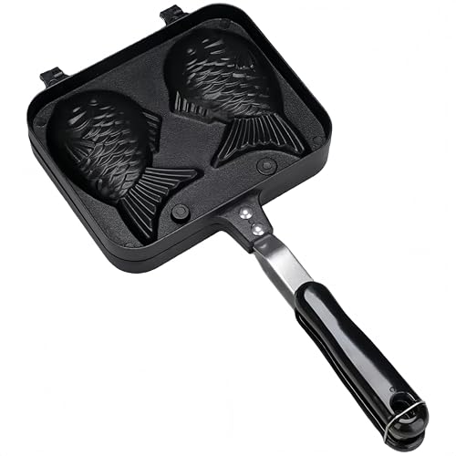 鯛焼き器 鯛焼きメーカー たい焼き器 鯛焼き 型 たい焼き 直火式 焦げつかない 上下分離型 鉄鋳 耳まで焼ける フッ素樹脂加工 ハンドル付き たいやき器 丸洗い ガスコンロ 鯛焼きツール 鯛焼き機 こびりつきにくい 和菓子用 DIY 調理器具 BBQ用