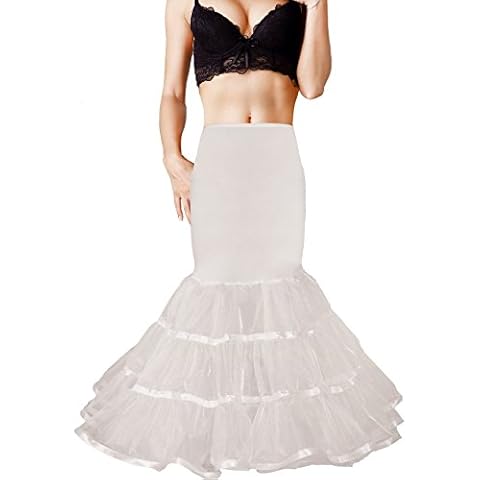 Shimaly Women's Mermaid Petticoat Fishtail Underskirt Trumpet Petticoat for Wedding Dress (S-M,Ivory) Cover