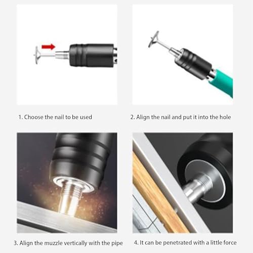 Vinskep Manual Steel Nail Gun Tool, Concrete Nail Gun, Portable Mini Nail Shooting Machine Nails, Nail Wall Fixing Tool for Cement Walls, Household Wood working (25 Nails) - Image 3