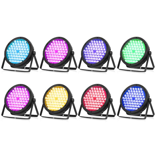 Image of BETOPPER Stage Lighting 120W Par Light RGBW 4-in-1 Stage Lights, DJ Light DMX for Concert and Events,8 Packs