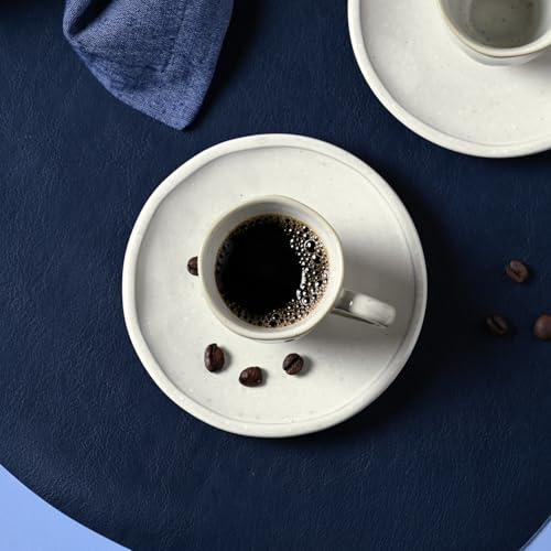 Encontraproduto.com.br - Xícara de Café com Pires Daily Shiny Stoneware 70ml Porto Brasil Bege