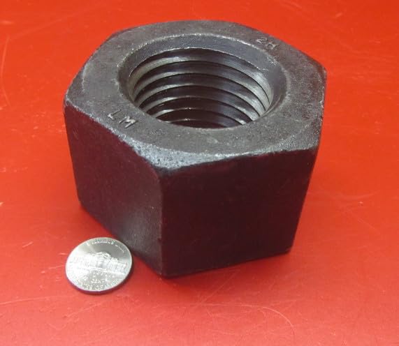 Grade 2 Steel Extra Wide Hex Nuts RH 2"-4 1/2 Thread x 3-1/8" W x 1-31/32" H 1 Pc