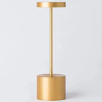 SAKRINGT Cordless Table Lamp Rechargeable, 5000mAh Battery Operated Portable Table Light,Dimming LED Table Lamp for Restaurant/Patio/Outdoor(Gold)