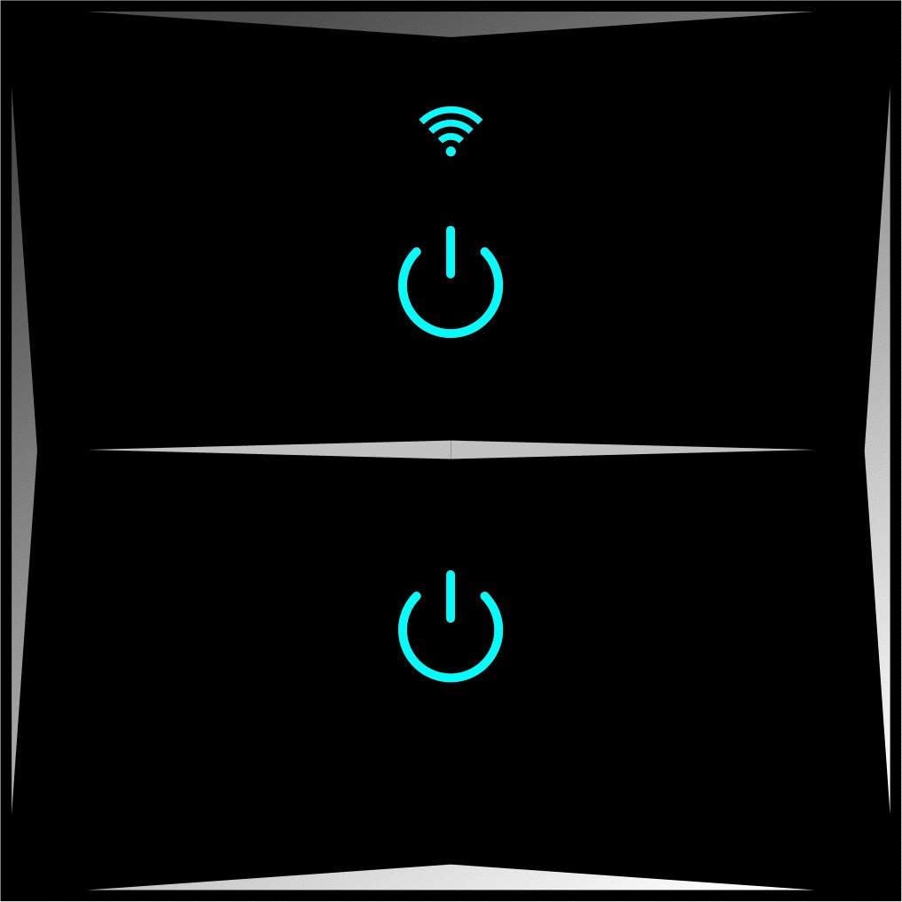 Smart Lichtschalter 2 Fach Schwarz WLAN APP Touch Google Home Amazon Alexa HL02-12 (2)